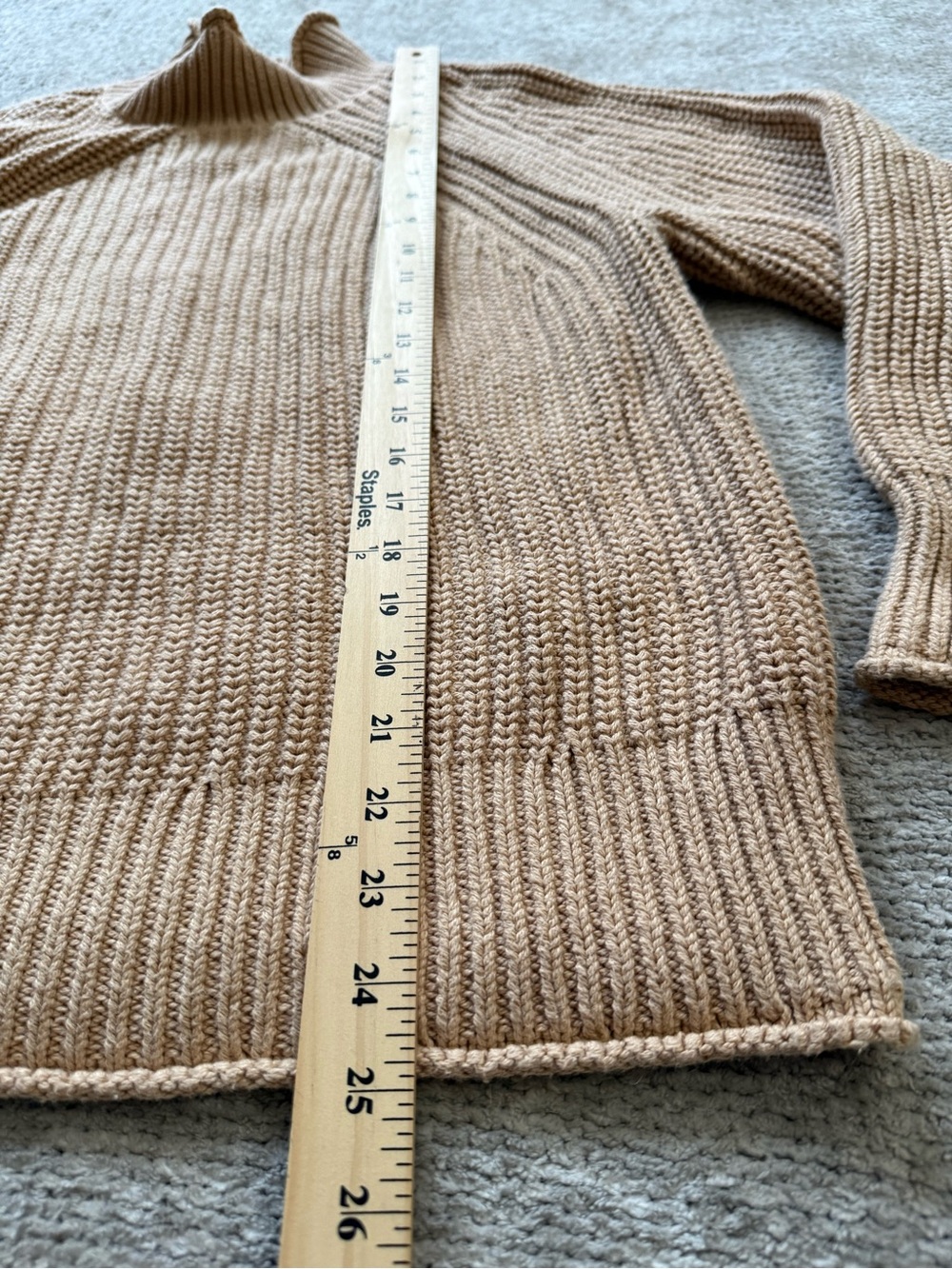 J. Crew Women's Chunky Knit Turtleneck Sweater in Camel - Picture 5 of 8